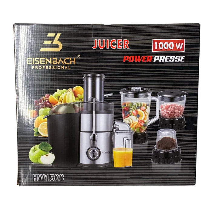Eisenbach HW-1508 4 en 1: Exprimidor, Licuadora, Procesador y Molino 1000W