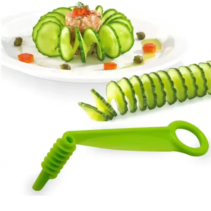 Pelador, rallador y espiralizador 3 en 1 de acero inoxidable con diseño ergonómico, ideal para pelar frutas, rallar vegetales y hacer espirales de papa fácilmente.