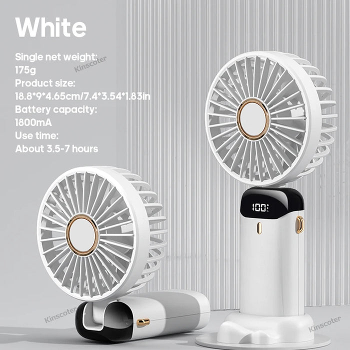 Ventilador de Pescoço Portátil Dobrável USB Recarregável 5 Velocidades | BronAir©