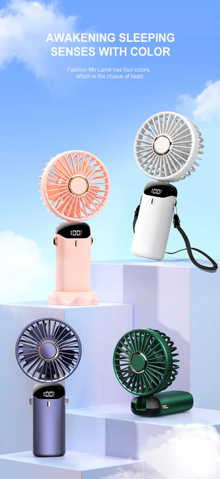 Ventilador de Pescoço Portátil Dobrável USB Recarregável 5 Velocidades | BronAir©