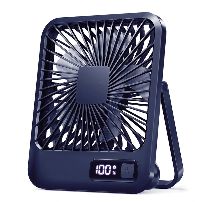 Ventilador de Secretária Dobrável USB Recarregável 5 Velocidades com Ecrã Digital | BronAir©