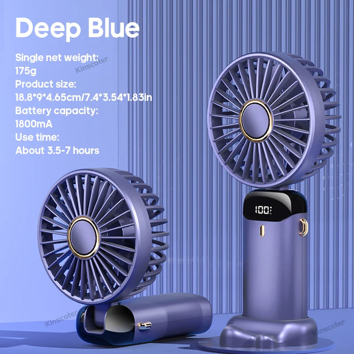 Ventilador de Pescoço Portátil Dobrável USB Recarregável 5 Velocidades | BronAir©