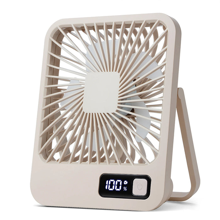 Ventilador de Secretária Dobrável USB Recarregável 5 Velocidades com Ecrã Digital | BronAir©