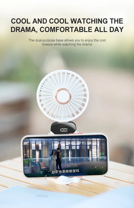 Ventilador de Pescoço Portátil Dobrável USB Recarregável 5 Velocidades | BronAir©