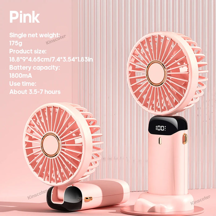 Ventilador de Pescoço Portátil Dobrável USB Recarregável 5 Velocidades | BronAir©
