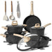 Batería de Cocina Granito 14 Piezas Just Perfecto – Negro Antiadherente con Tapas