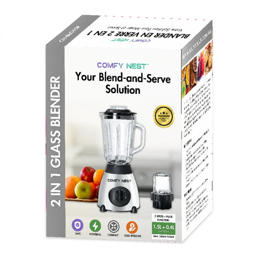 Batidora de vaso y molinillo Comfy Nest 800W 1.5 L